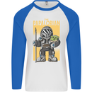 Father's Day The Papalorian Funny Papa Mens L/S Baseball T-Shirt White/Royal Blue