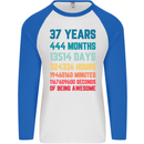 37th Birthday 37 Year Old Mens L/S Baseball T-Shirt White/Royal Blue