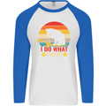 Cat I Do What I Want Funny Kitten Lover Mens L/S Baseball T-Shirt White/Royal Blue