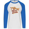 Flugelhorn Music Speaks Where Words Fail Mens L/S Baseball T-Shirt White/Royal Blue