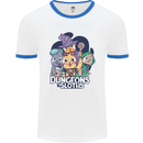 Dungeons & Sloths Role Play Games RPG Mens Ringer T-Shirt White/Royal Blue