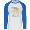 Future Mommy New Baby in Progress Pregnancy Mens L/S Baseball T-Shirt White/Royal Blue