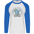 Ecological Environment Climate Change Cycling Mens L/S Baseball T-Shirt White/Royal Blue