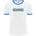 Snowboarding Snow Board Mens Ringer T-Shirt White/Royal Blue