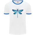 A Blue Dragonfly Mens Ringer T-Shirt White/Royal Blue