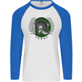 Pakistan Bodybuilding Gym Training Pakistani Mens L/S Baseball T-Shirt White/Royal Blue