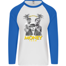 Money Team Pablo Escobar El Chapo Al Capone Mens L/S Baseball T-Shirt White/Royal Blue