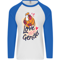 LGBT Love Has No Gender Gay Pride Day Mens L/S Baseball T-Shirt White/Royal Blue