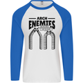 Arch Enemies Funny Architect Builder Mens L/S Baseball T-Shirt White/Royal Blue