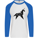 Blade Runner Unicorn Mens L/S Baseball T-Shirt White/Royal Blue