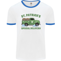 St Patricks Beer Delivery Funny Alcohol Guiness Mens Ringer T-Shirt White/Royal Blue