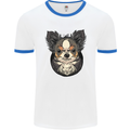 Angry Chihuahua Mens Ringer T-Shirt White/Royal Blue