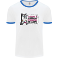 Husky Alaskan I Dont Like People Mornings Mens Ringer T-Shirt White/Royal Blue