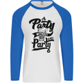 A Party Without Beer Alcohol Funny Beer Gin Mens L/S Baseball T-Shirt White/Royal Blue