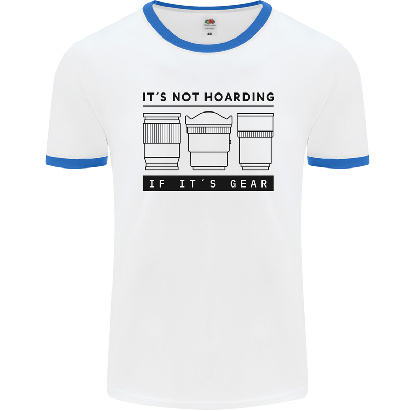 Not Hoarding Photography Photographer Camera Mens Ringer T-Shirt White/Royal Blue