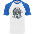 My American Bully is My Bodyguard Dog Mens S/S Baseball T-Shirt White/Royal Blue