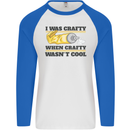 Arts and Crafts Funny Crafty Art Artist Mens L/S Baseball T-Shirt White/Royal Blue