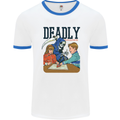 Deadly Games Ouija Board For Kids Grim Reaper Mens Ringer T-Shirt White/Royal Blue