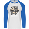 80 Year Old Banger Birthday 80th Year Old Mens L/S Baseball T-Shirt White/Royal Blue