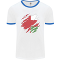 Torn Oman Flag Omani Day Football Mens Ringer T-Shirt White/Royal Blue