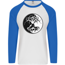 Yggdrasil Tree Mens L/S Baseball T-Shirt White/Royal Blue