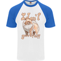 Pomeranian I Don't Give a Fluff Funny Dog Mens S/S Baseball T-Shirt White/Royal Blue