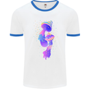 Psychedelic Magic Mushrooms LSD Mens Ringer T-Shirt White/Royal Blue