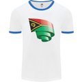 Curled Vanuatu Flag Day Football Mens Ringer T-Shirt White/Royal Blue