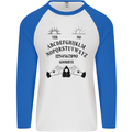 Ouija Board Dark Black Magic Voodoo Mens L/S Baseball T-Shirt White/Royal Blue