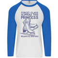 This Princess Wears Ice Skates Skater Mens L/S Baseball T-Shirt White/Royal Blue