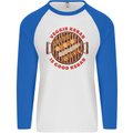 Veggie Kebab Vegetarian Vegan BBQ Mens L/S Baseball T-Shirt White/Royal Blue