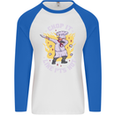 Chop It Like Its Hot Funny Chef Cook BBQ Mens L/S Baseball T-Shirt White/Royal Blue