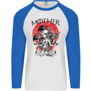 Mother of Dragons GOT Mens L/S Baseball T-Shirt White/Royal Blue