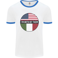 USA and Italian Heritage Italy American Flag Mens Ringer T-Shirt White/Royal Blue