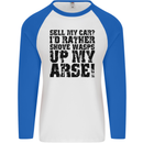 Sell My Car? Funny Classic Sport Enthusiast Mens L/S Baseball T-Shirt White/Royal Blue