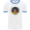 German Bodybuilding Flag Gym Training Spartan Mens Ringer T-Shirt White/Royal Blue