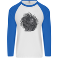 A Porcupine Mens L/S Baseball T-Shirt White/Royal Blue