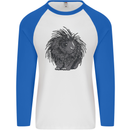 A Porcupine Mens L/S Baseball T-Shirt White/Royal Blue