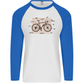 Bicycle Anatomy Funny Cycling Cyclist Funny Mens L/S Baseball T-Shirt White/Royal Blue