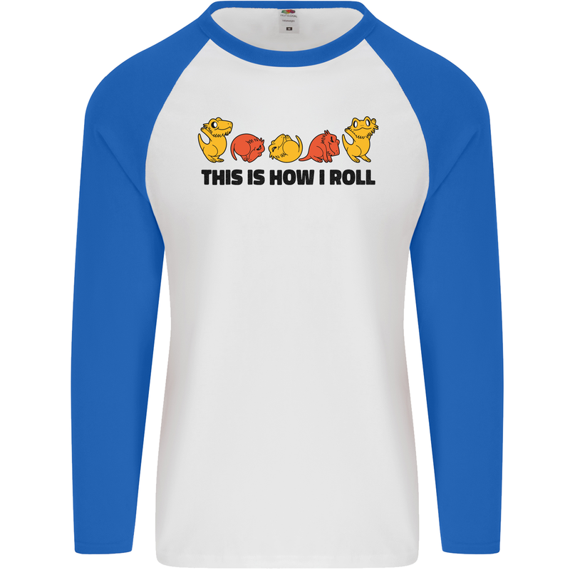 This Is How I Roll RPG Role Playing Game Mens L/S Baseball T-Shirt White/Royal Blue