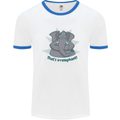 Irrelephant Funny Elephant Mens Ringer T-Shirt White/Royal Blue