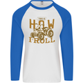 Quad Bike How I Roll Mens L/S Baseball T-Shirt White/Royal Blue