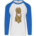 A Doodle Goldendoodle Dog Mens L/S Baseball T-Shirt White/Royal Blue