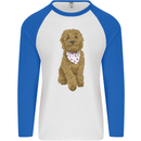 A Doodle Goldendoodle Dog Mens L/S Baseball T-Shirt White/Royal Blue