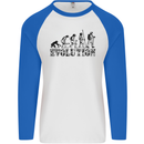 Fireman Evolution Mens L/S Baseball T-Shirt White/Royal Blue