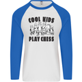 Cool Kids Play Chess Funny Game Player Mens L/S Baseball T-Shirt White/Royal Blue