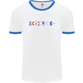 Science Symbols Physics Chemistry Biology Mens Ringer T-Shirt White/Royal Blue