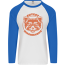 Red Panda Cutest Mischievous Mens L/S Baseball T-Shirt White/Royal Blue