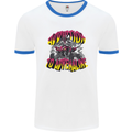 Quad Biking Adrenaline Off Road ATV Biker Mens Ringer T-Shirt White/Royal Blue