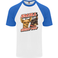 Chihuahua Small But I Will Fight You Dog Mens S/S Baseball T-Shirt White/Royal Blue